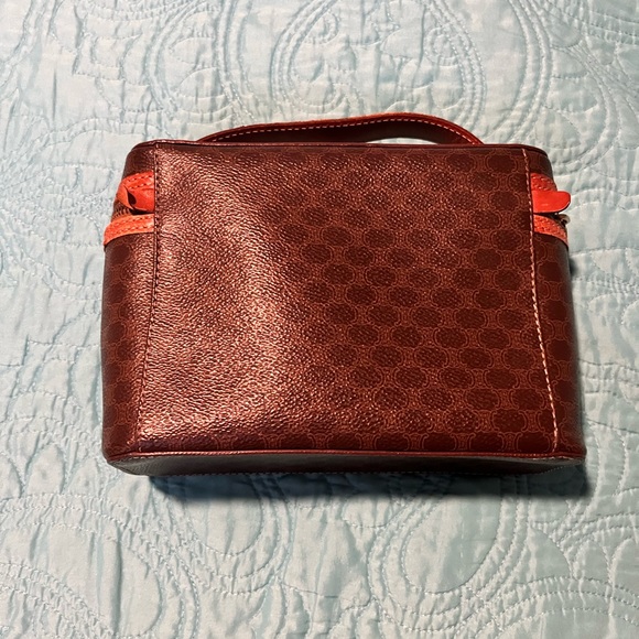Authentic Vintage Celine Macadam vanity cosmetic case bag leather trim - Picture 4 of 14